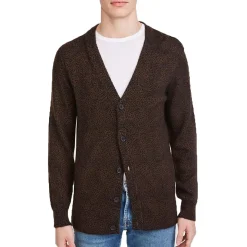 Animal Print Wool Cardigan Sweater