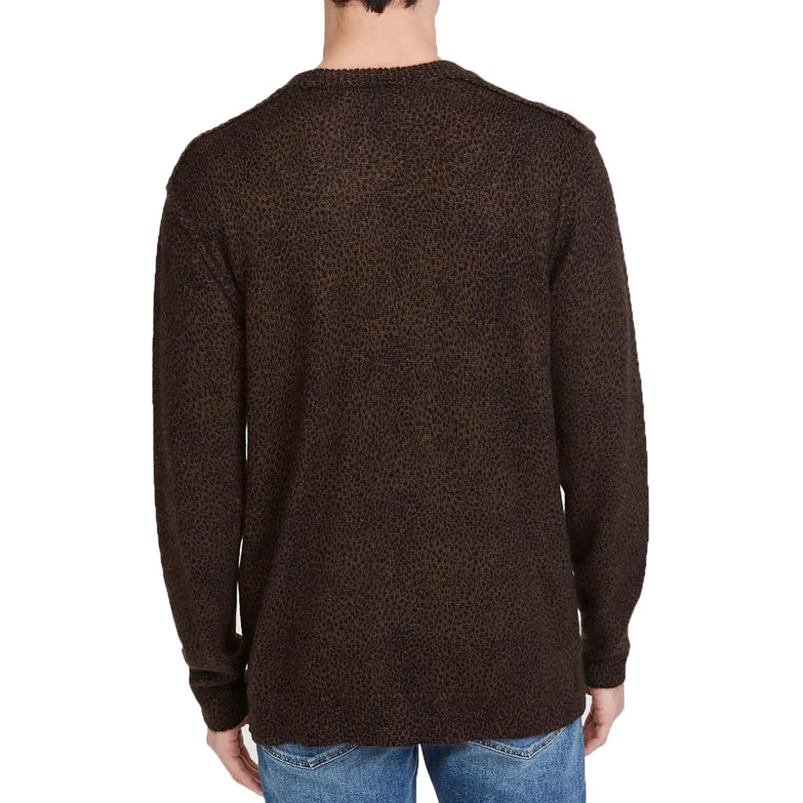 Animal Print Wool Cardigan Sweater