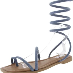 Antelle Toe Loop Denim Slide Sandals