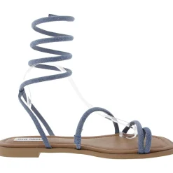 Antelle Toe Loop Denim Slide Sandals