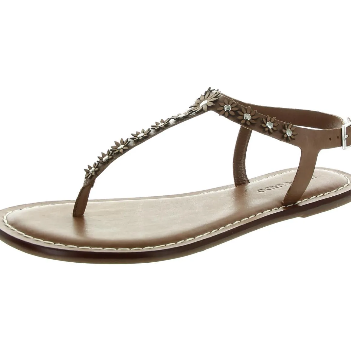 Applique Leather Slingback Sandals