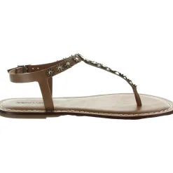 Applique Leather Slingback Sandals