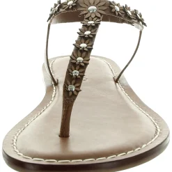 Applique Leather Slingback Sandals