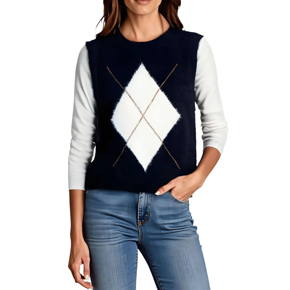 Argyle Nylon Sweater Vest