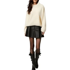 Asymmetric Faux Leather Mini Skirt