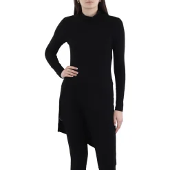 Asymmetric Rayon Turtleneck Top