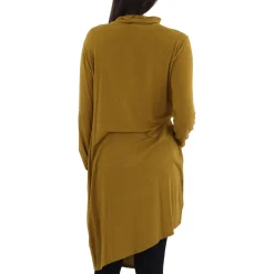 Asymmetric Rayon Turtleneck Top