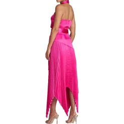 Asymmetric Recycled Halter Dress