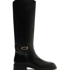 Atanado Buckle Leather Knee-High Boots