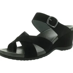 Aubree Nubuck Slip On Wedge Wedge Sandals