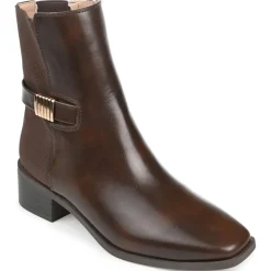 Aubrie Faux Leather Block Heel Ankle Boots