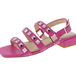 Audrey Studded Faux Leather Block Heel