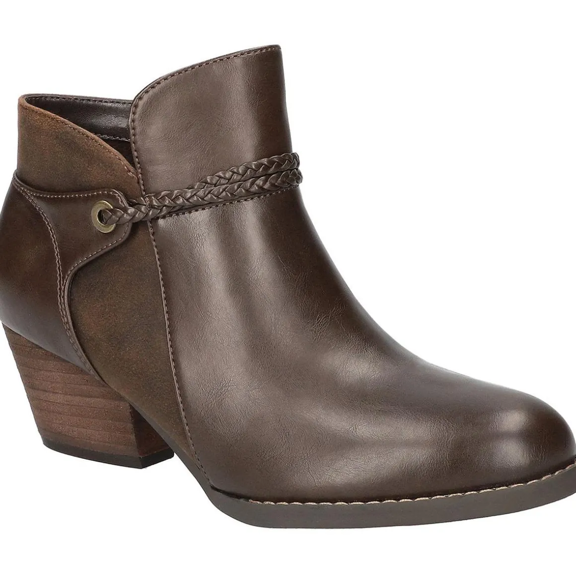 AUDRINA Cushioned Footbed Faux Leather Chelsea Boots