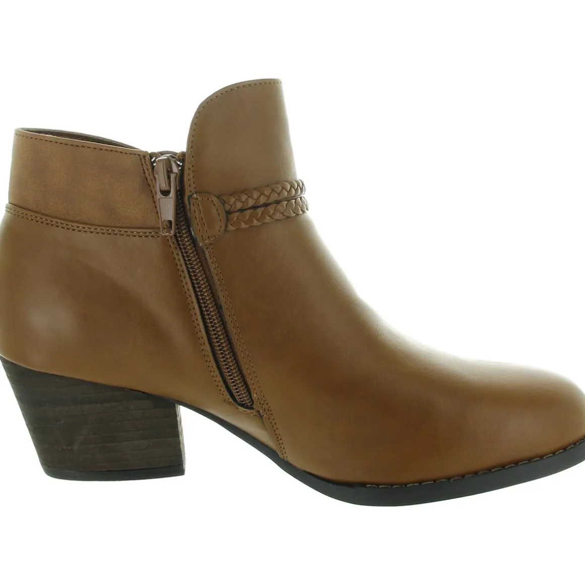 AUDRINA Cushioned Footbed Faux Leather Chelsea Boots