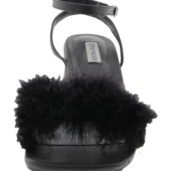 Audrina F Embellished Faux Leather Block Heel