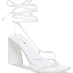 AURORAA Faux Leather Strappy Block Heel