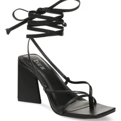 AURORAA Faux Leather Strappy Block Heel