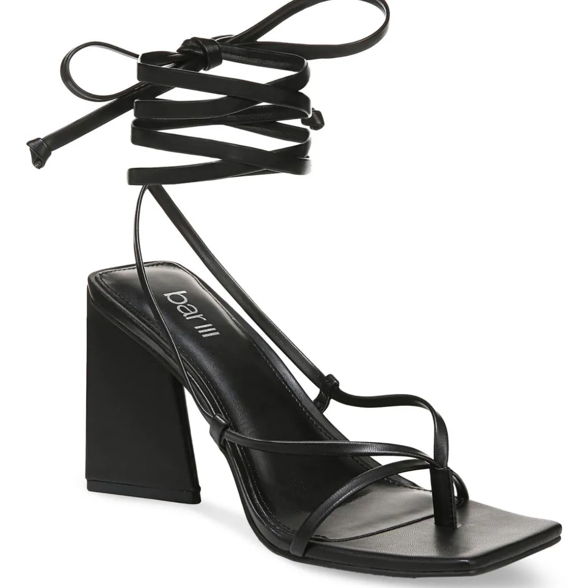 AURORAA Faux Leather Strappy Block Heel