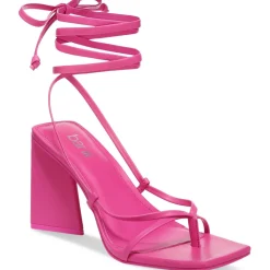 AURORAA Faux Leather Strappy Block Heel