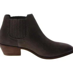 Ava Western Leather Slip-On Ankle Boots