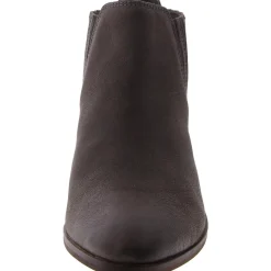 Ava Western Leather Slip-On Ankle Boots