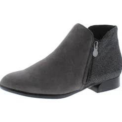 Averee Leather Double Zipper Ankle Boots