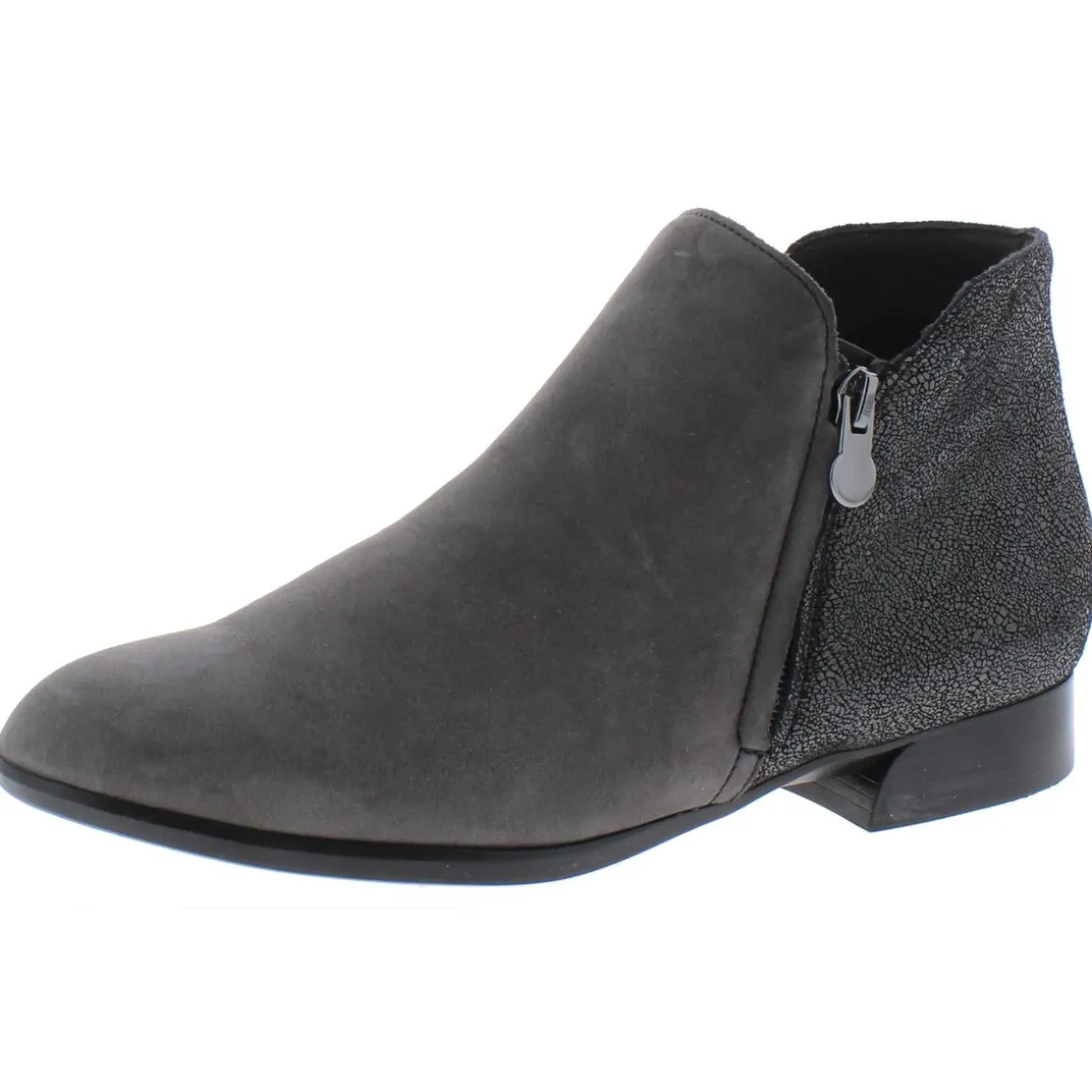 Averee Leather Double Zipper Ankle Boots