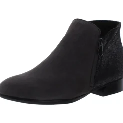 Averee Leather Double Zipper Ankle Boots