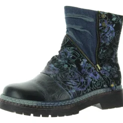 Avril Rose Leather Block Heel Ankle Boots