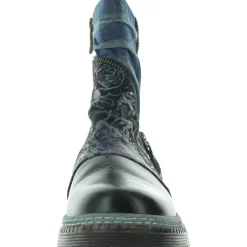 Avril Rose Leather Block Heel Ankle Boots