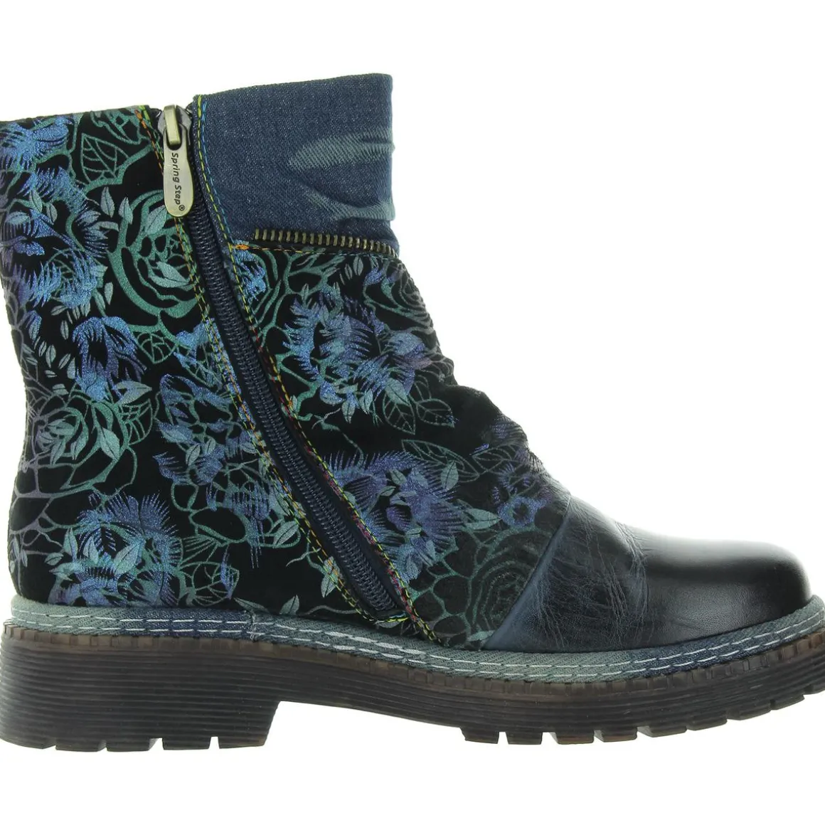 Avril Rose Leather Block Heel Ankle Boots