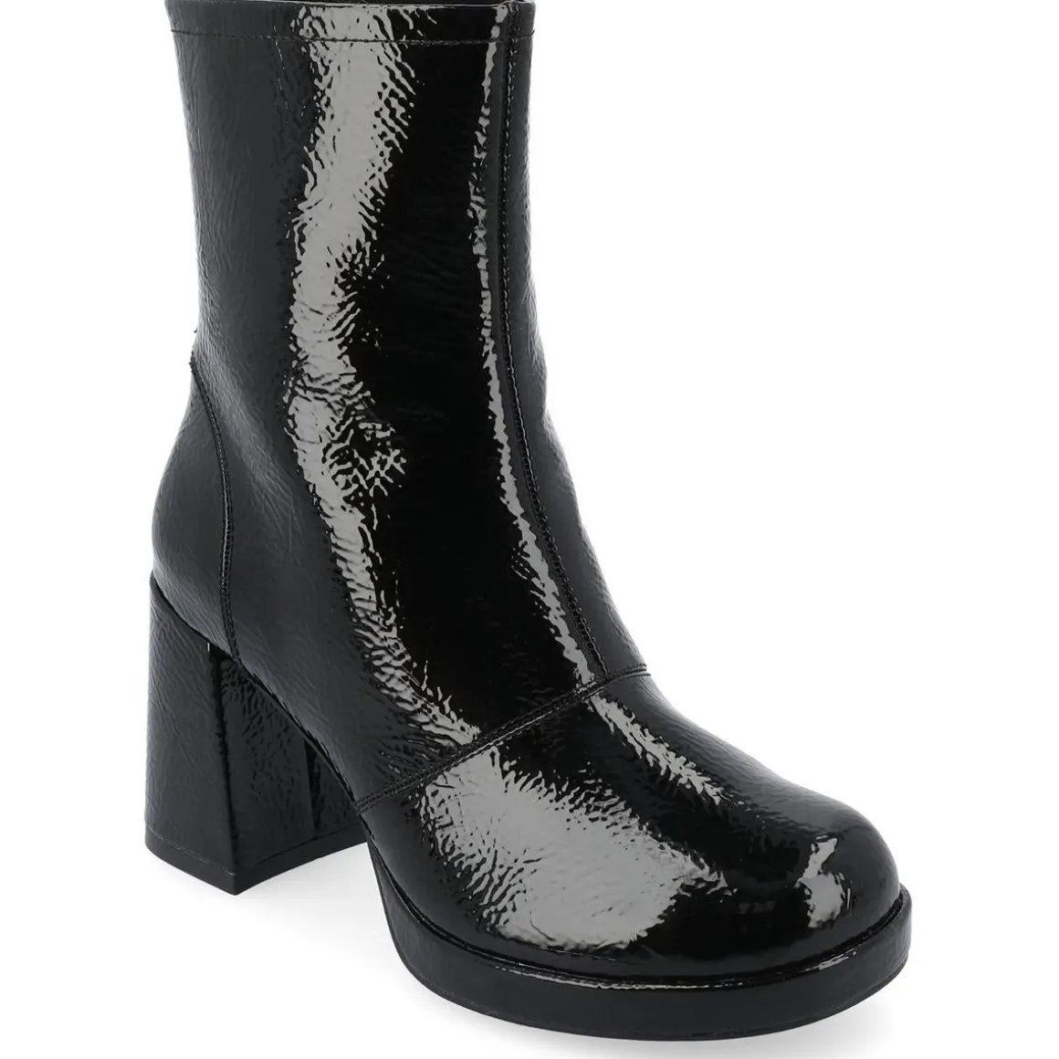 Aylani Block Heel Faux Leather Mid-Calf Boots