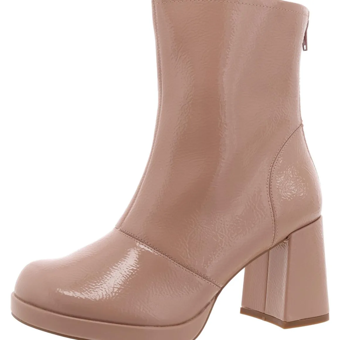 Aylani Block Heel Faux Leather Mid-Calf Boots