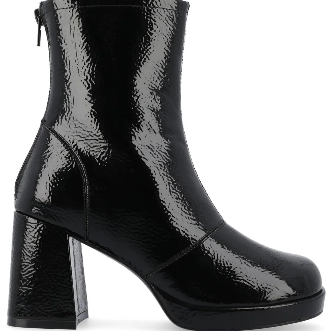 Aylani Block Heel Faux Leather Mid-Calf Boots