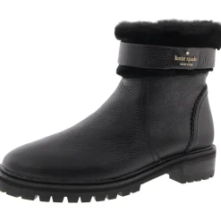 BAILEE Block Heel Leather Shearling Boots