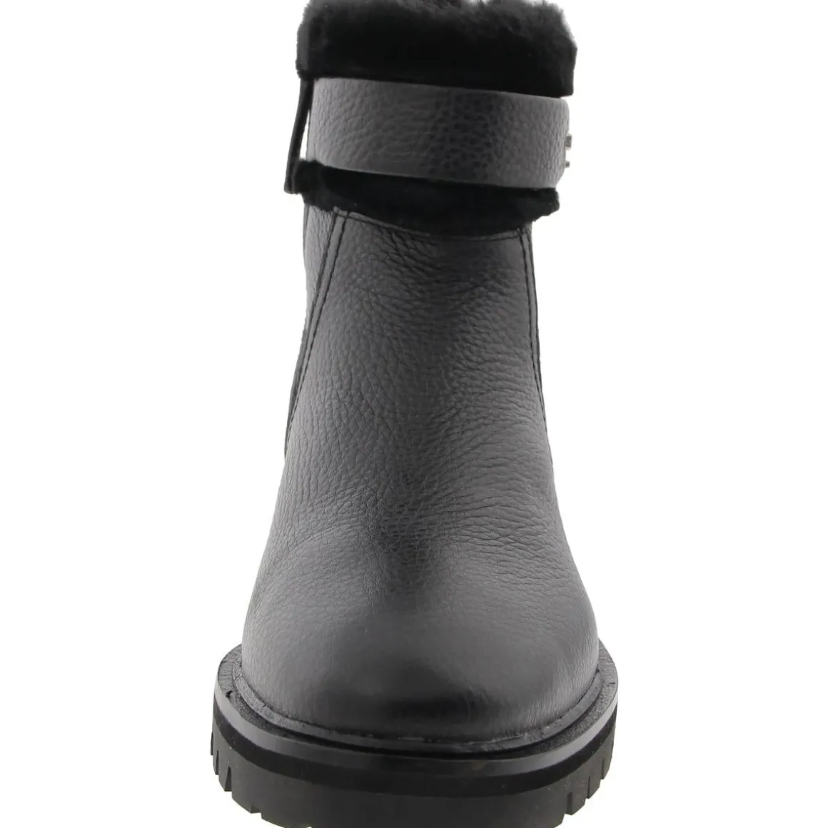 BAILEE Block Heel Leather Shearling Boots