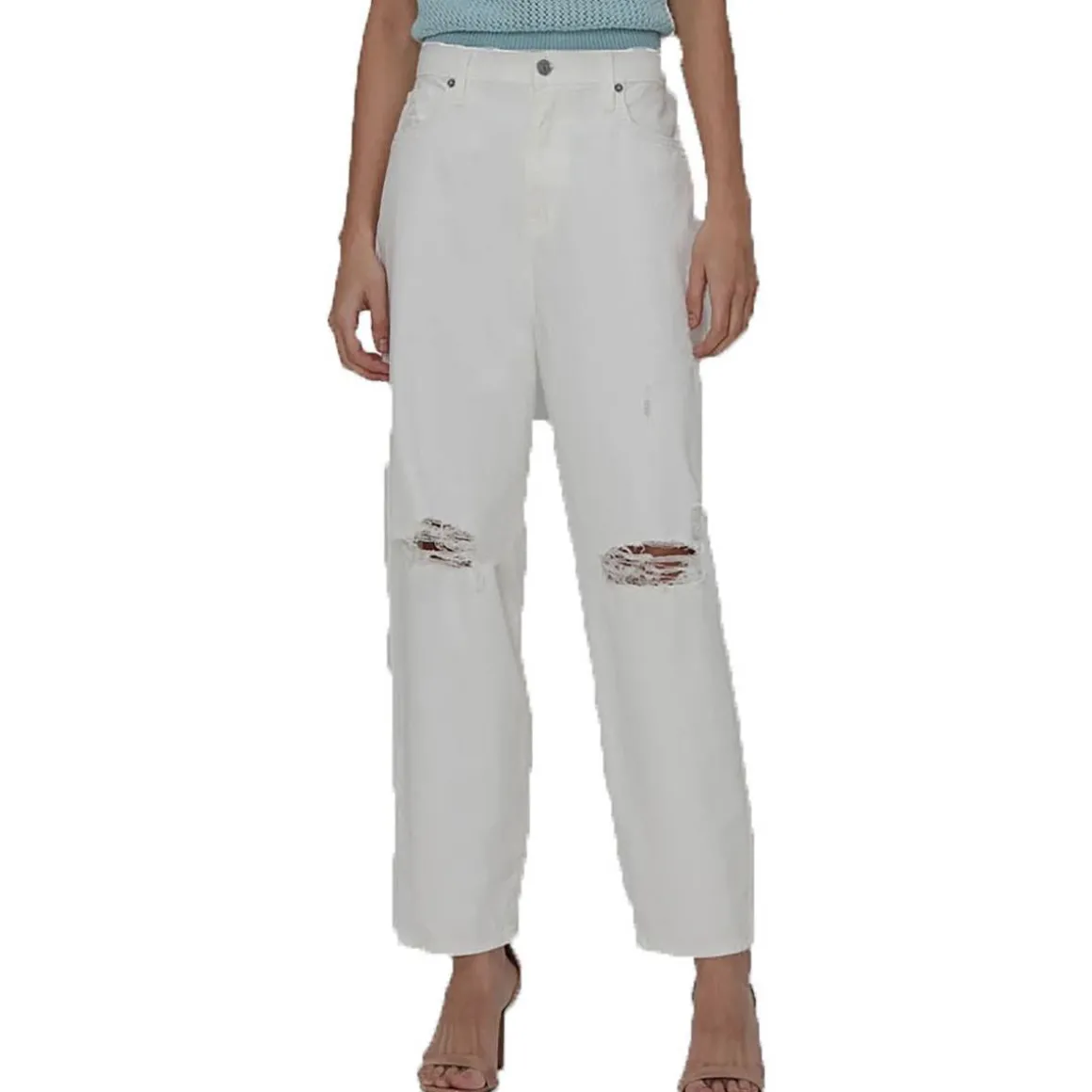 Balloon Destroyed Denim Ankle Jeans