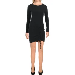 BB Dakota Asymmetrical Ruched Long Sleeve Mini Dress