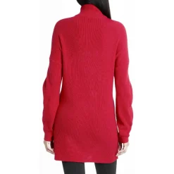 BCBG Max Azria Ribbed Knit Relaxed Fit Turtleneck Tunic Sweater