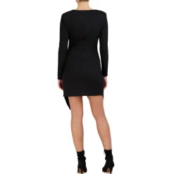 BCBG Max Azria Ruched Long Sleeve Mini Dress with Envelope Hem