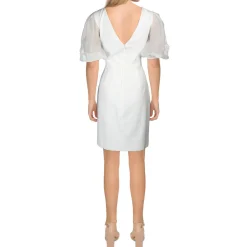 BCBG Max Azria Kamille Organza Puff Sleeve Fitted Mini Dress