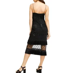 Beaded Fringe Midi Dress