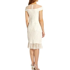 Beaded Knee Length Cocktail and Party Dress