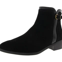 BEATRICE Block Heel Faux Suede Ankle Boots