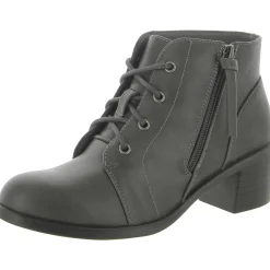Becker Faux Leather Block Heel Ankle Boots