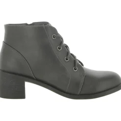 Becker Faux Leather Block Heel Ankle Boots
