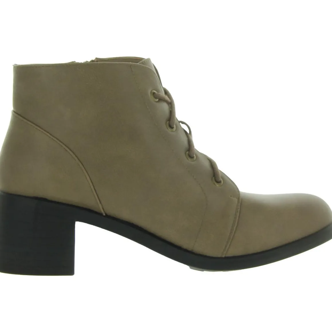 Becker Faux Leather Block Heel Ankle Boots