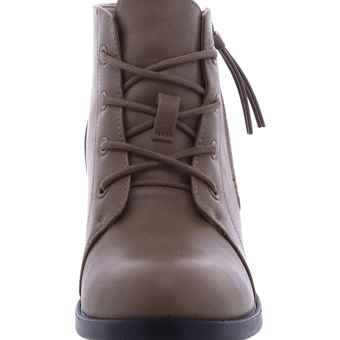 Becker Faux Leather Block Heel Ankle Boots