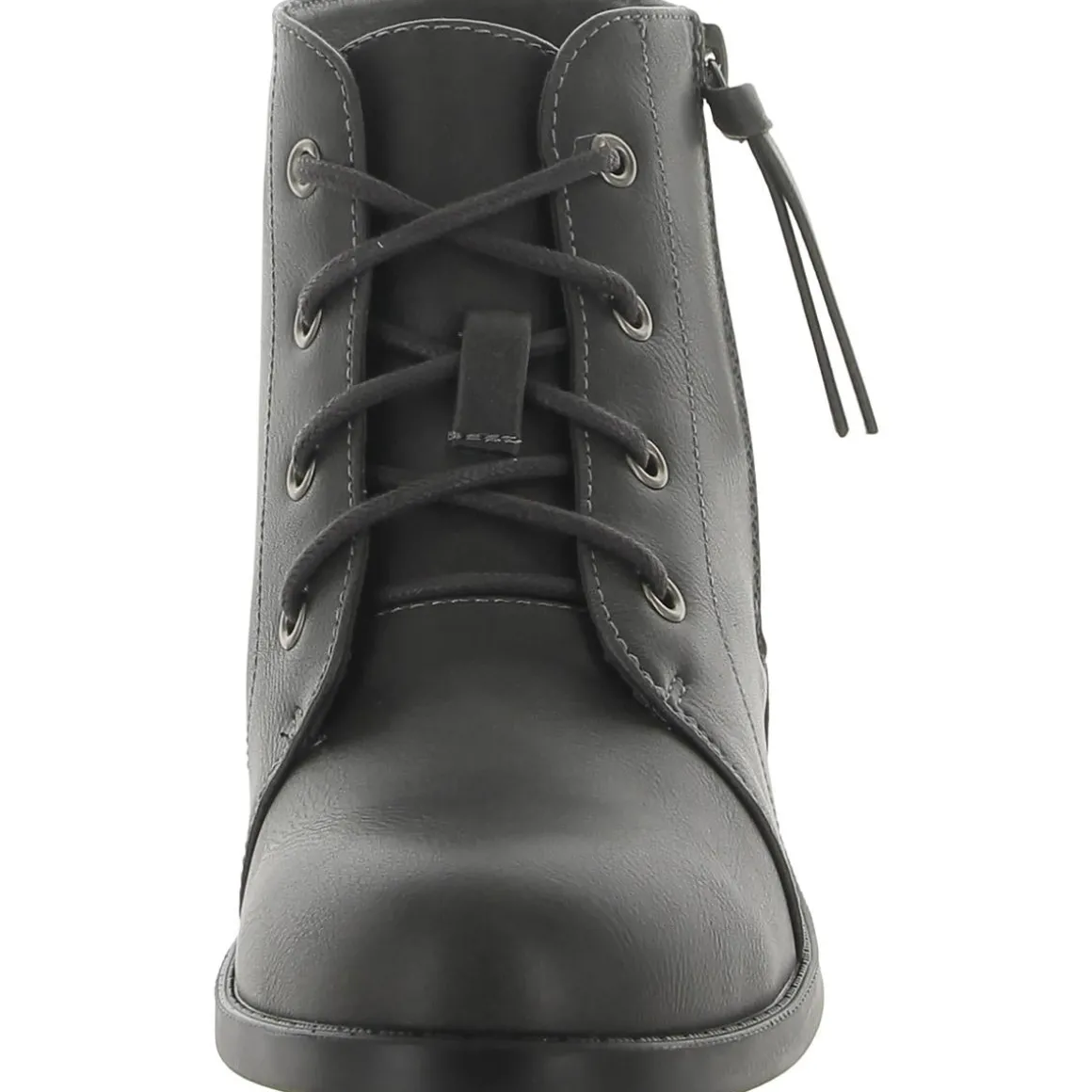 Becker Faux Leather Block Heel Ankle Boots