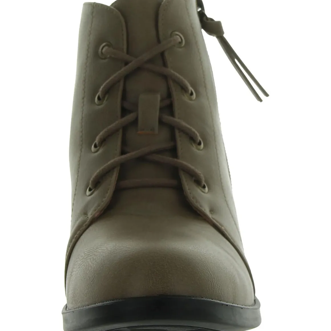 Becker Faux Leather Block Heel Ankle Boots